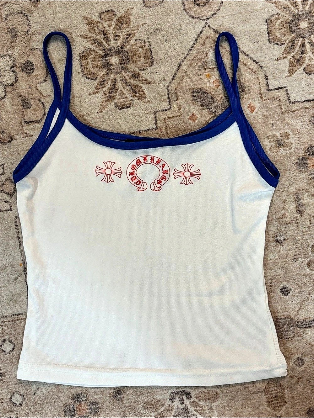 Chrome Hearts Tank Top in White & Blue Like New